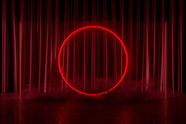 红色霓虹灯闪烁幕展背景圣诞新年概念图片下载