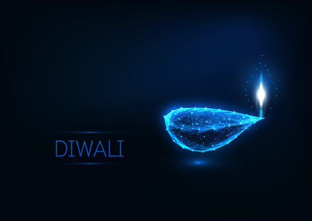 排灯节快乐贺卡模板用发光图片下载