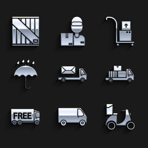 设置邮车、送货货车、踏板车图片下载