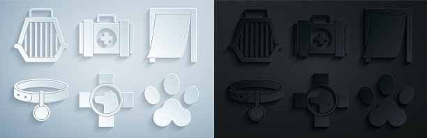 为宠物项圈设置兽医诊所标志门图片下载