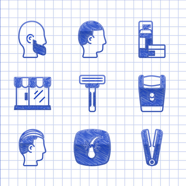 设剃须剃刀断毛囊卷曲图片下载