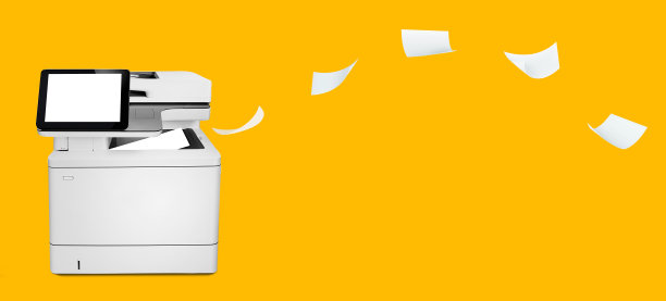 专业办公室复印机与飞行文件图片下载