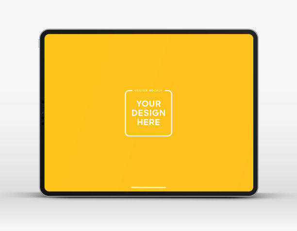 3D平板少边框空白屏幕。空屏设备平板模拟元素。可用于移动应用、UI UX、商务演示。高质量的EPS10超逼真的平板电脑，可编辑屏幕图片下载