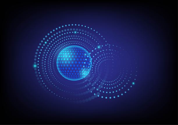 抽象球体和点圆技术背景。图片下载