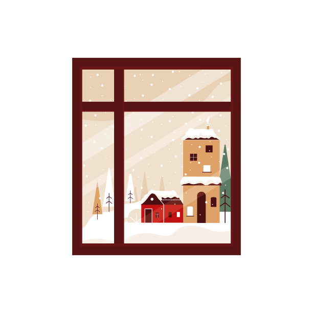 冬季景观窗图片下载