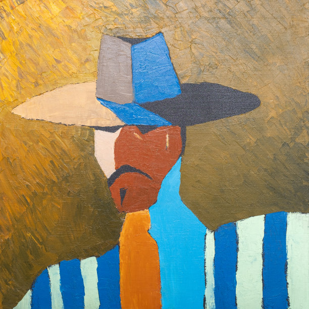 抽象彩色油画布面。肖像画家。用抹刀技术画的油画。图片下载