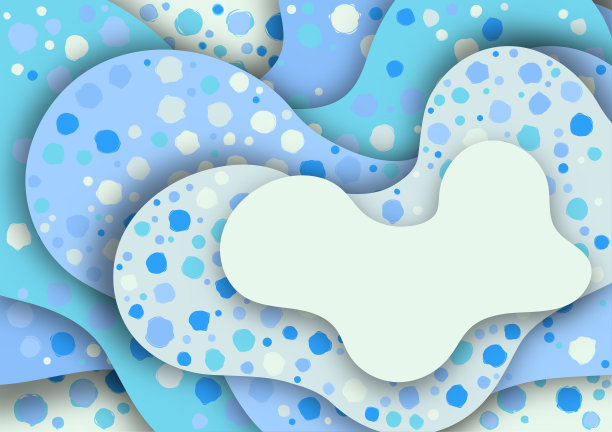 抽象背景，波点图案蓝色调矢量插图。图片下载