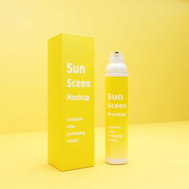 3D渲染黄色的太阳屏幕模型在黄色的背景图片下载