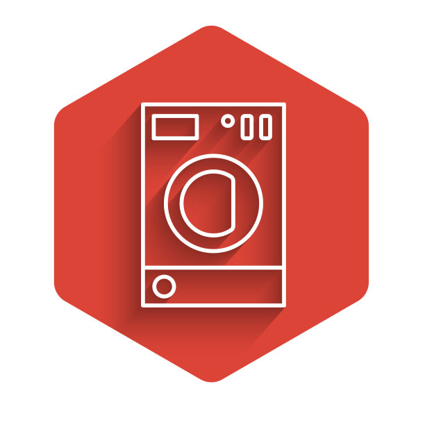 白线垫圈图标与长阴影隔离图片下载