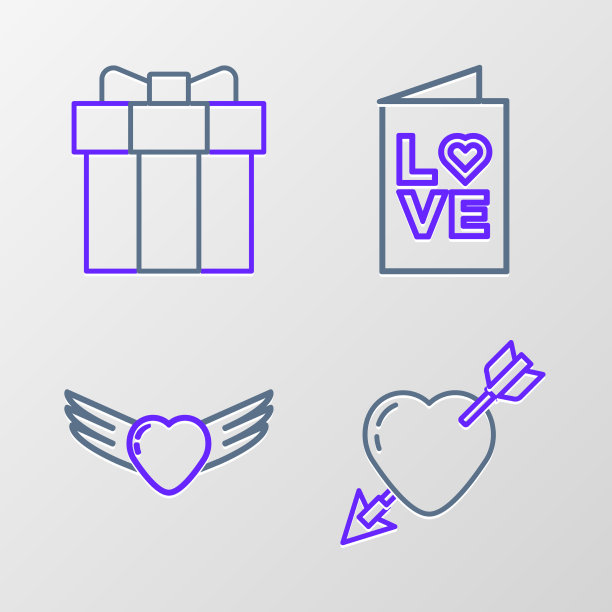 设线恋与心和箭心翅膀图片下载