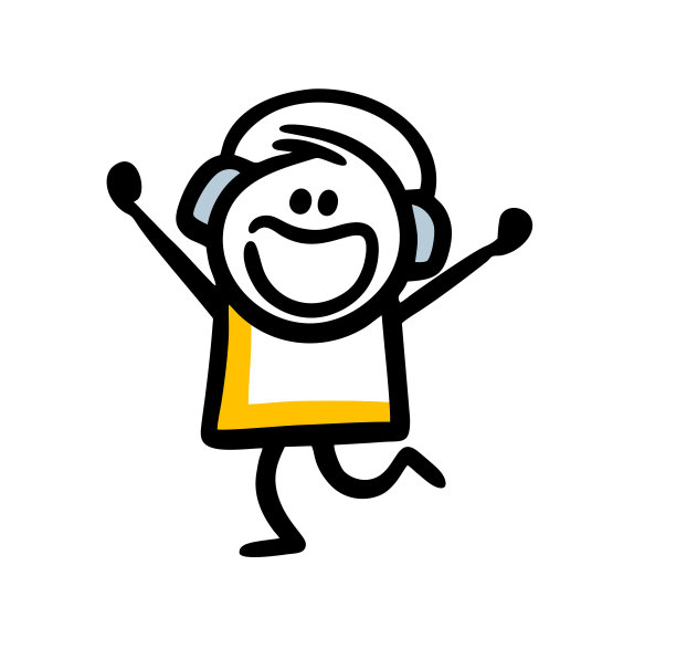 一个有趣的青少年戴着耳机听音乐，跳着狂野的舞蹈。图片下载