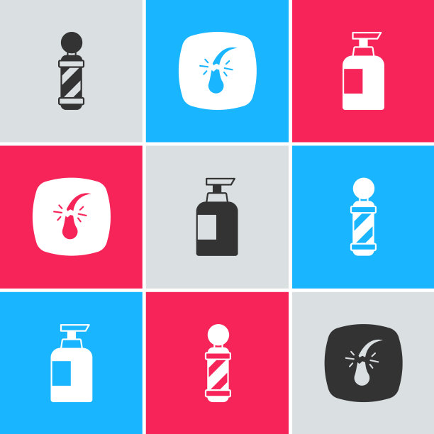 经典理发店立杆断毛囊图片下载