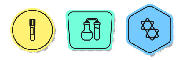 设置直线试管和分子彩色形状图片下载