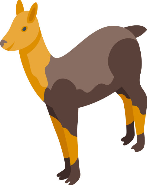 棕色喇嘛图标等距可爱的动物图片下载