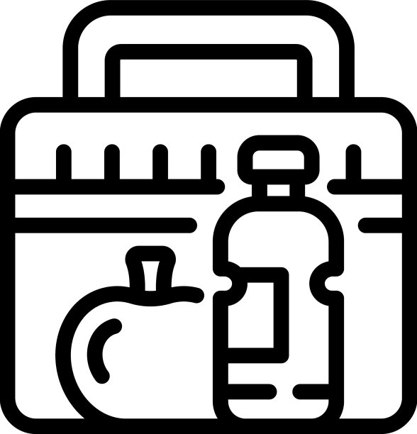 完整的食物盒图标大纲学校餐图片下载