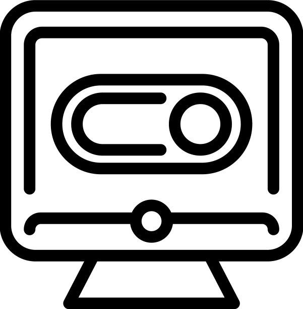 媒体监控器轮廓排毒数字图标图片下载