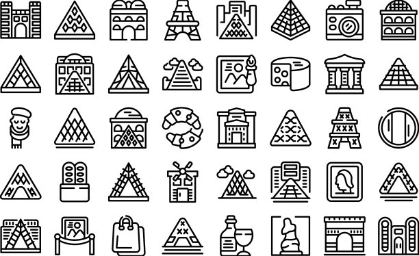 卢浮宫的图标设定了画幅轮廓图片下载