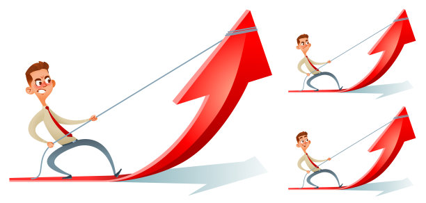 商人拉箭头图图片下载