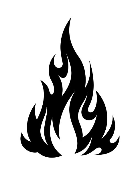 火焰火火球剪影grunge纹身设计插画剪纸图片下载