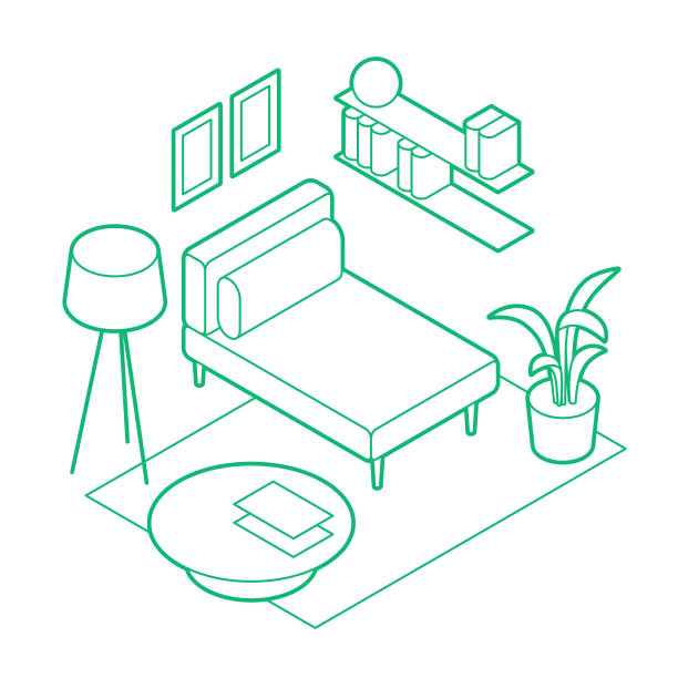 等距客厅轮廓图图片下载