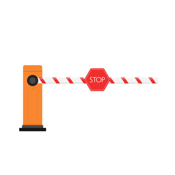 停止符号向量。白色背景上关闭的自动屏障。矢量插图。铁路道口矢量。路标向量。图片下载
