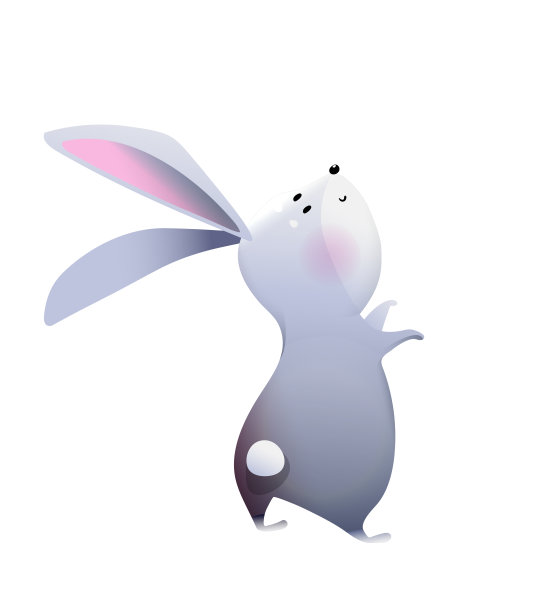 可爱的小兔子或兔子站起来图片下载