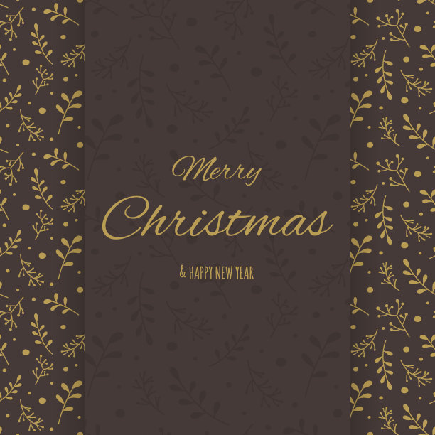 带有手绘树枝的圣诞贺卡。圣诞节的概念。向量图片下载