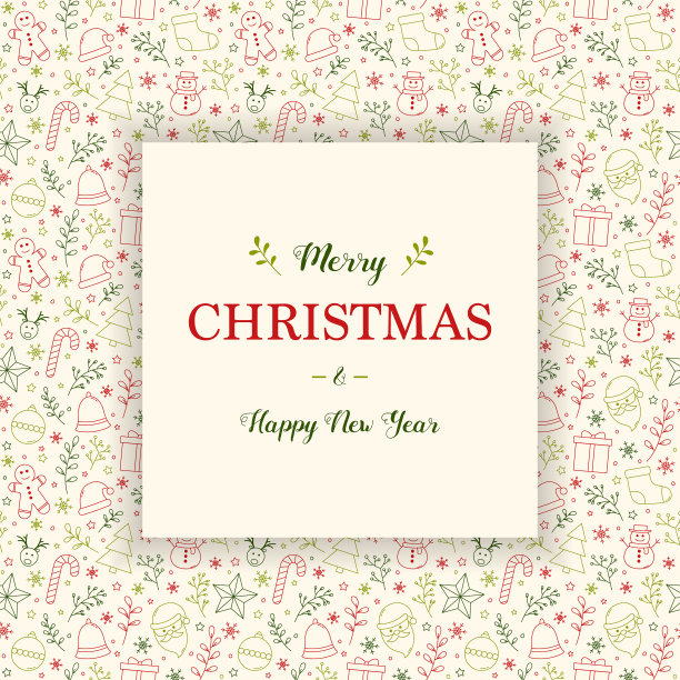 圣诞贺卡的概念与装饰。圣诞背景与祝福。向量图片下载