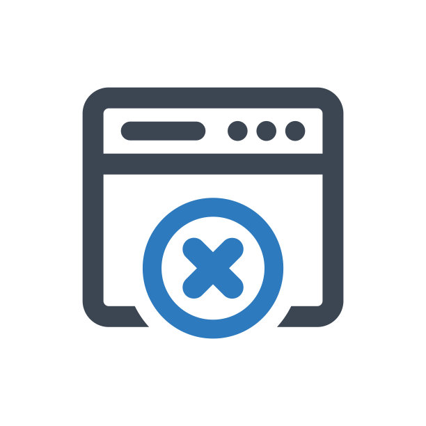 网页错误图标-矢量插图。网页，浏览器，错误，网站，未发现，访问拒绝，限制，取消，删除，线，轮廓，图标。图片下载