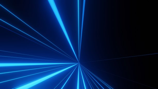 3d渲染运动线的速度和力量或光的轨迹。具有曲线运动光束的高速光。5G技术快速和未来的背景。抽象运动模糊。图片下载