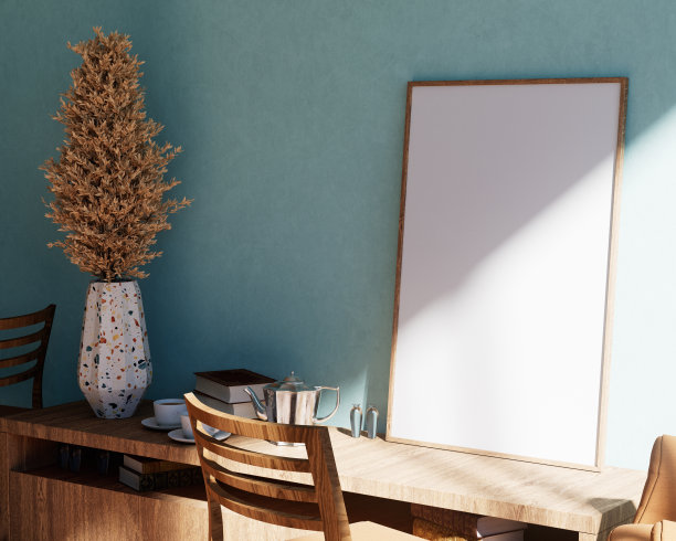 现代室内与空相框。模型模板设计。三维渲染图片下载