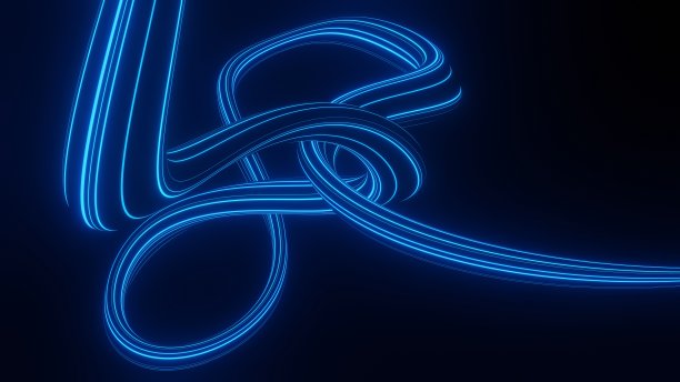 3d渲染运动线的速度和力量或光的轨迹。具有曲线运动光束的高速光。5G技术快速和未来的背景。抽象运动模糊。图片下载