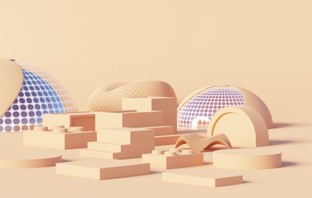 平台背景，舞台平台，产品展示和模拟。简洁的场景背景设计。用于模拟的空基座。化妆用粉彩空舞台。3 d渲染。图片下载