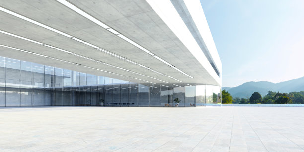 空荡荡的地板上有写字楼和现代建筑图片下载