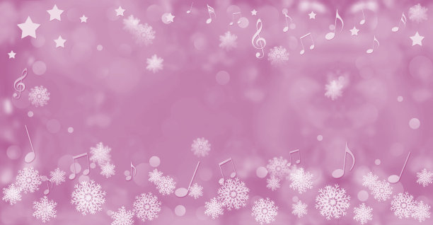 音乐和雪景水晶模糊雪景背景插画图片下载