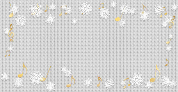 音乐和雪水晶，布或针织背景插图图片下载