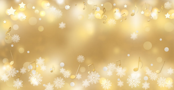 音乐和雪景水晶模糊雪景背景插画图片下载