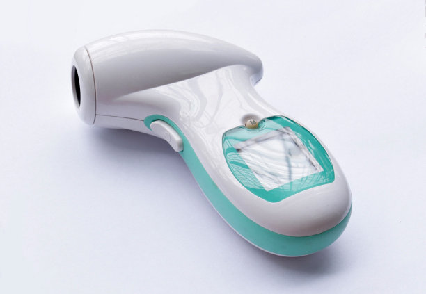 非接触式红外额头数字体温计。图片下载