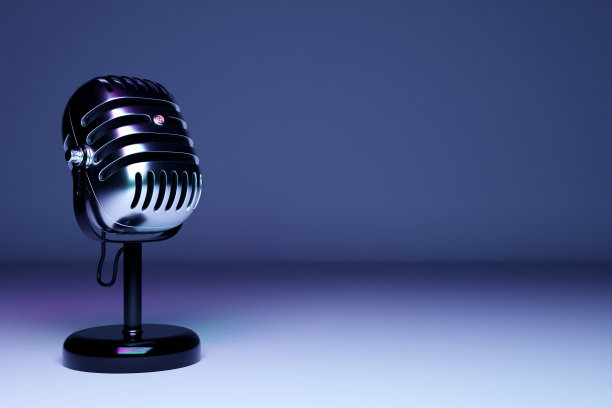 3D插画，复古风格的麦克风图片下载