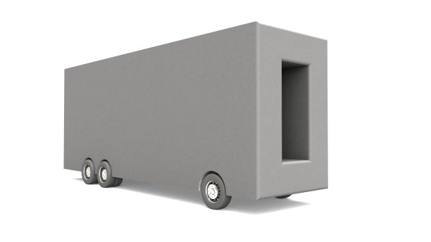 字母O形巴士的3D插图图片下载