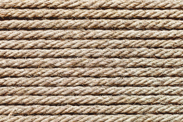 绳子纹理。棕色的旧绳线。条纹图案。复古的纺织质感。图片下载