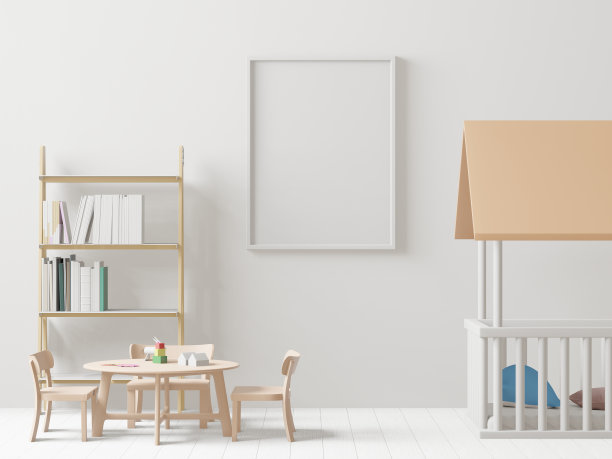 儿童房现代室内的3D模型相框图片下载