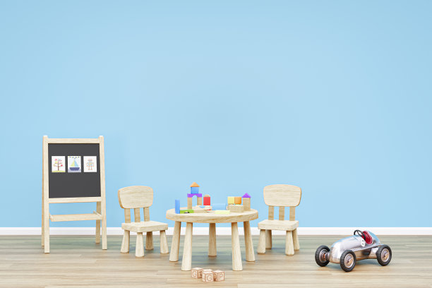 孩子们的游戏室。3d渲染插图。图片下载