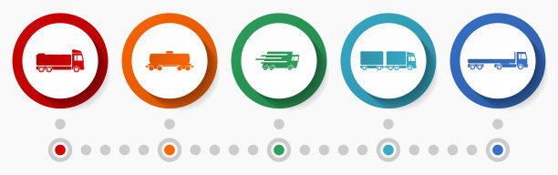 交通概念矢量图标集，平面设计网页按钮，物流信息图模板图片下载