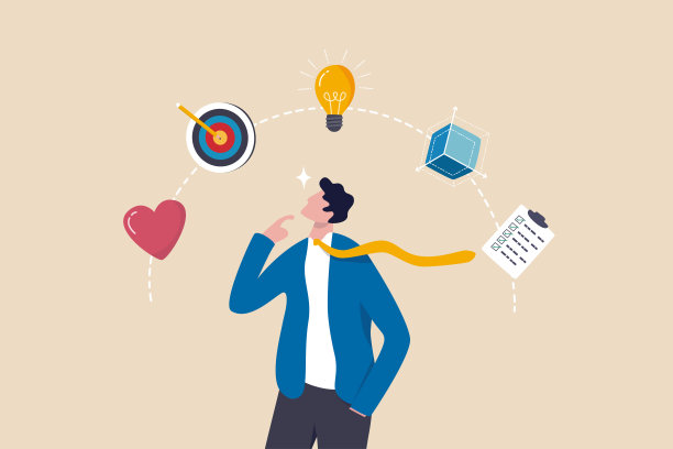 设计思维过程，创造和发展解决方案的战略思维，解决问题的概念，商人思维，定义，构思，原型和测试实施的想法。图片下载