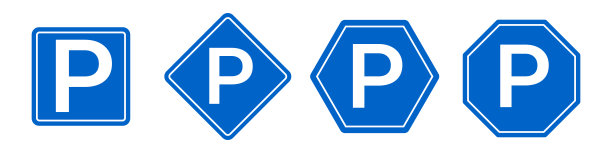 停车标志图标设置。停车场和自行车停车场。停车场。向量。图片下载