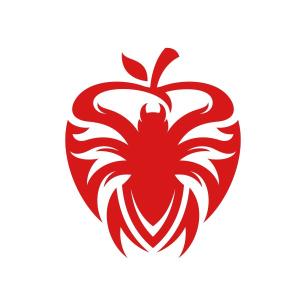 水果苹果蜘蛛标志设计图片下载