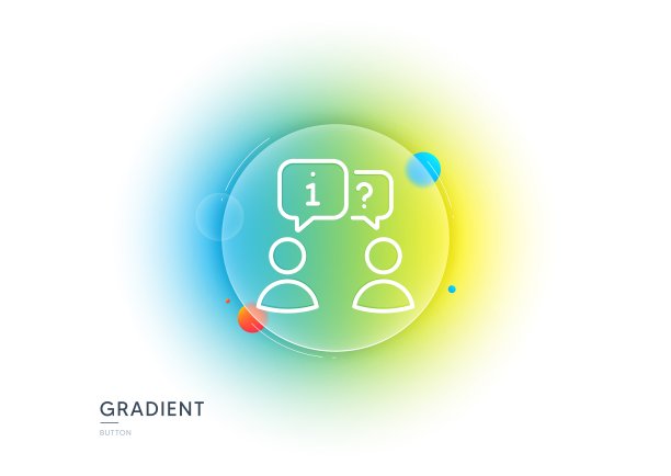 面试线图标。工作信息标志。渐变模糊按钮。向量图片下载