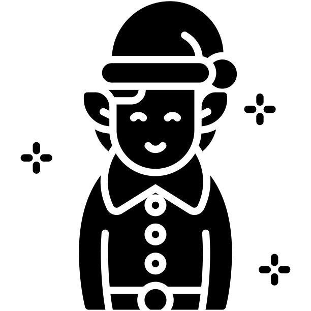 精灵男孩圣诞老人图标，圣诞相关矢量插画图片下载