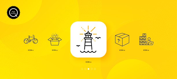 自行车，包装和库存最小线图标。对于网页应用，打印。向量图片下载